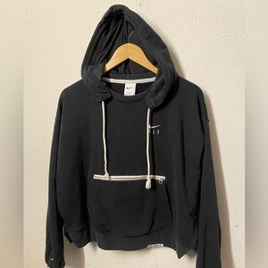 Nike Black Hoodie Air Standard Fleece Pullover Women Size Large Black Zipper